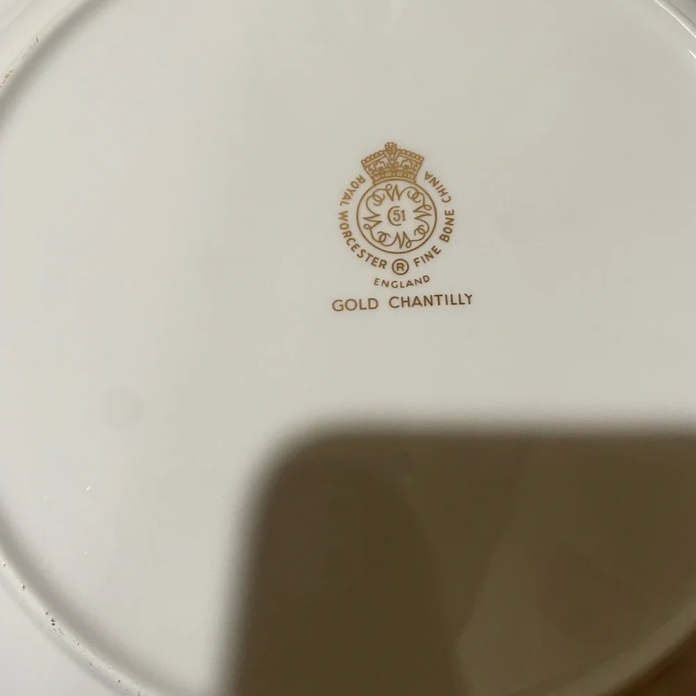 Set‎ of 4 gold chanty dinner plates